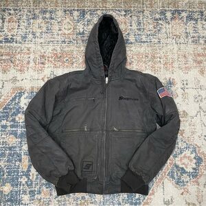 SNAP-ON- Black Canvas Utility Jacket Quilt Lined Men’s Size Large
